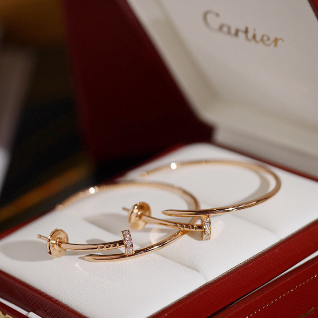 [AuraEcho]JUSTE HALF DIAMOND LARGE EARRINGS