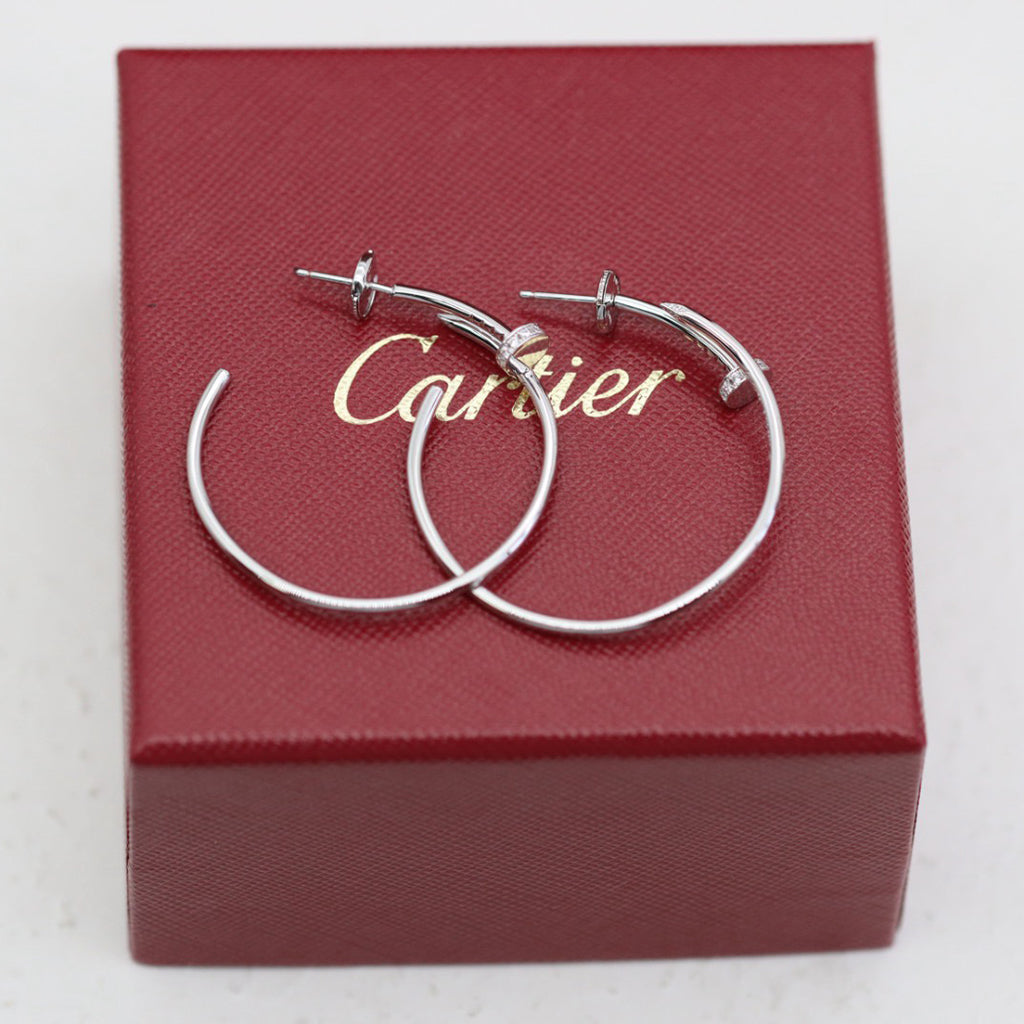 [AuraEcho]JUSTE HALF DIAMOND LARGE EARRINGS