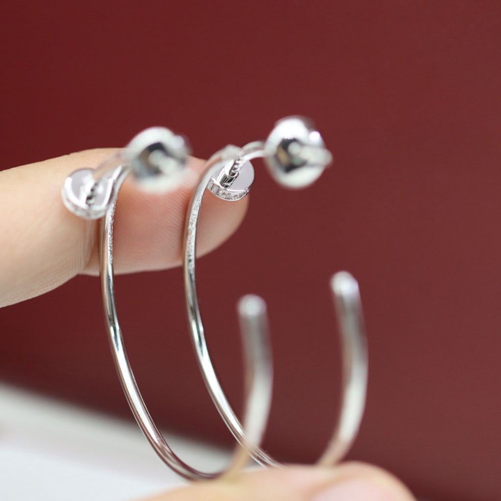 [AuraEcho]JUSTE HALF DIAMOND LARGE EARRINGS