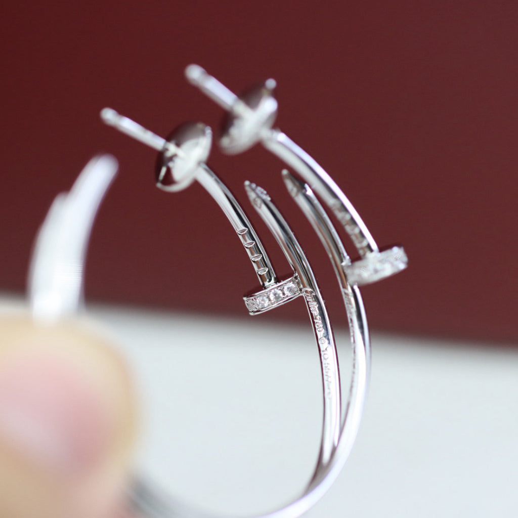 [AuraEcho]JUSTE HALF DIAMOND LARGE EARRINGS