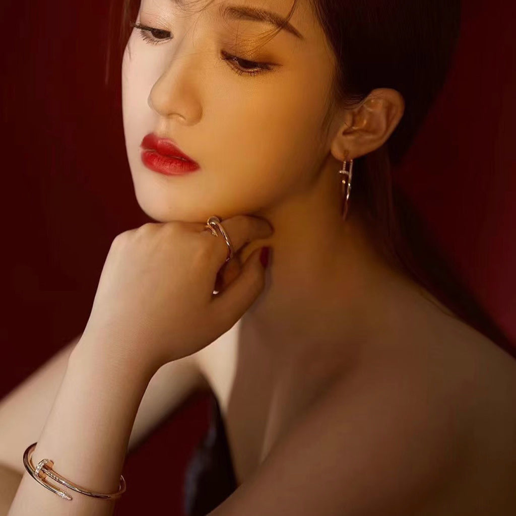 [AuraEcho]JUSTE NO DIAMOND LARGE EARRINGS