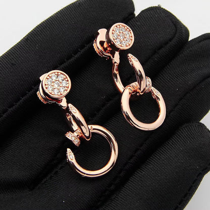 [AuraEcho]JUSTE HALF DIAMOND DOUBLE EARRINGS