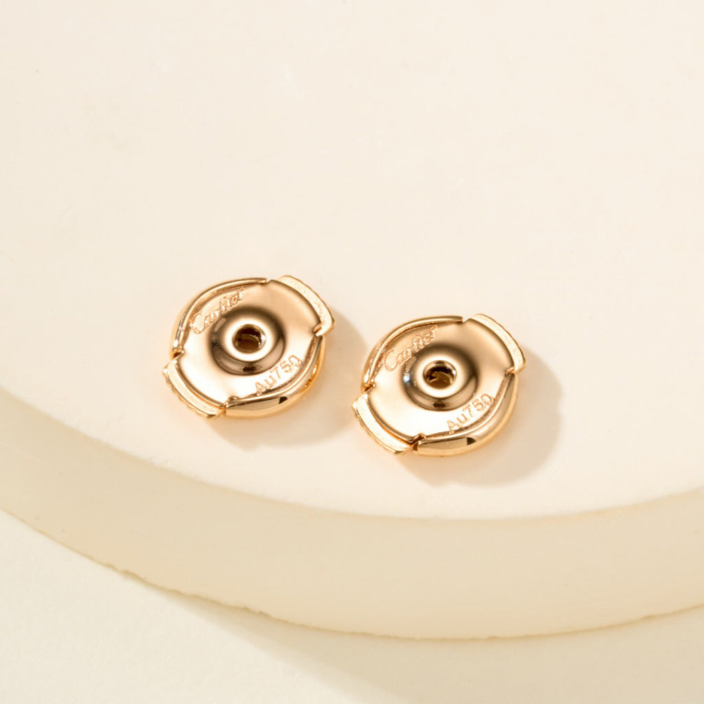 [AuraEcho]JUSTE HALF DIAMOND DOUBLE EARRINGS