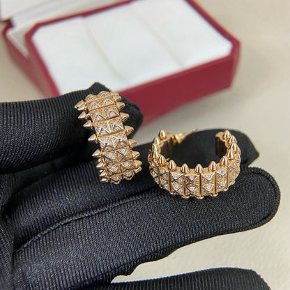 [AuraEcho]CLASH 9.2MM FULL DIAMOND DOUBLE ROW EARRINGS