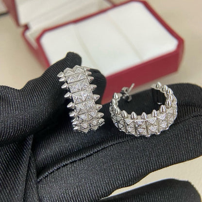 [AuraEcho]CLASH 9.2MM FULL DIAMOND DOUBLE ROW EARRINGS
