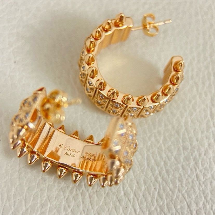 [AuraEcho]CLASH 9.2MM FULL DIAMOND DOUBLE ROW EARRINGS