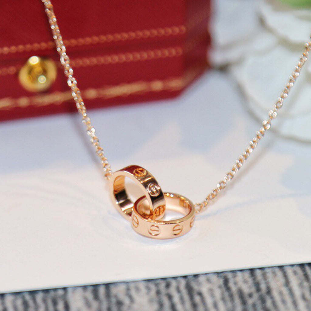 [AuraEcho]LOVE DOUBLE RING NECKLACE
