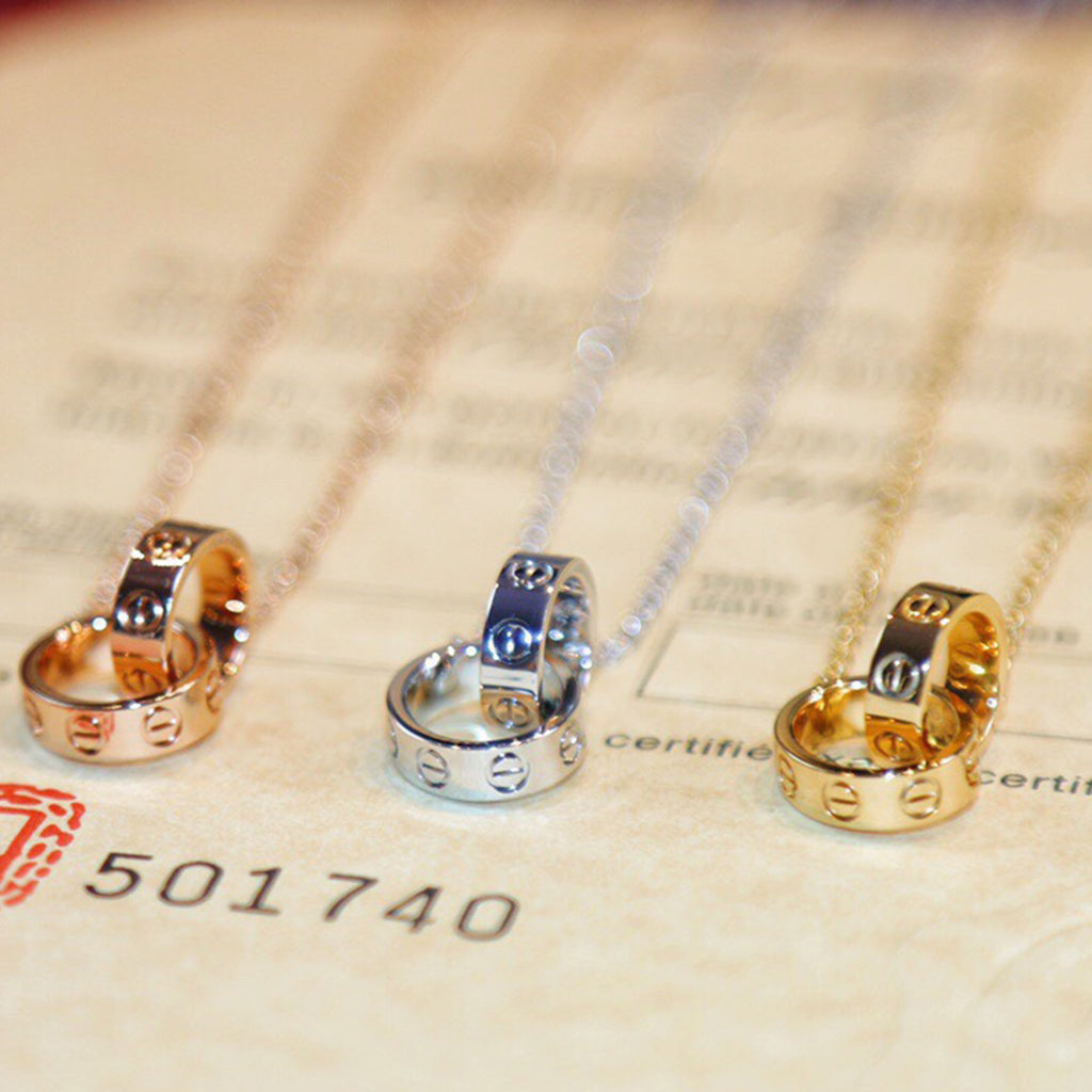 [AuraEcho]LOVE DOUBLE RING NECKLACE