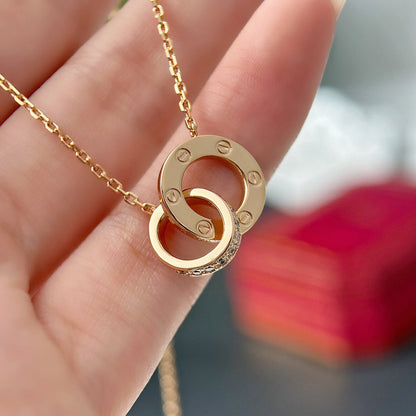 [AuraEcho]LOVE  FULL DIAMOND PENDANT NECKLACE