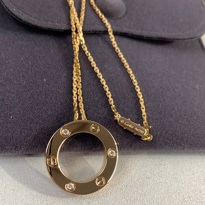 [AuraEcho]LOVE NECKLACE 16MM 3 DIAMONDS