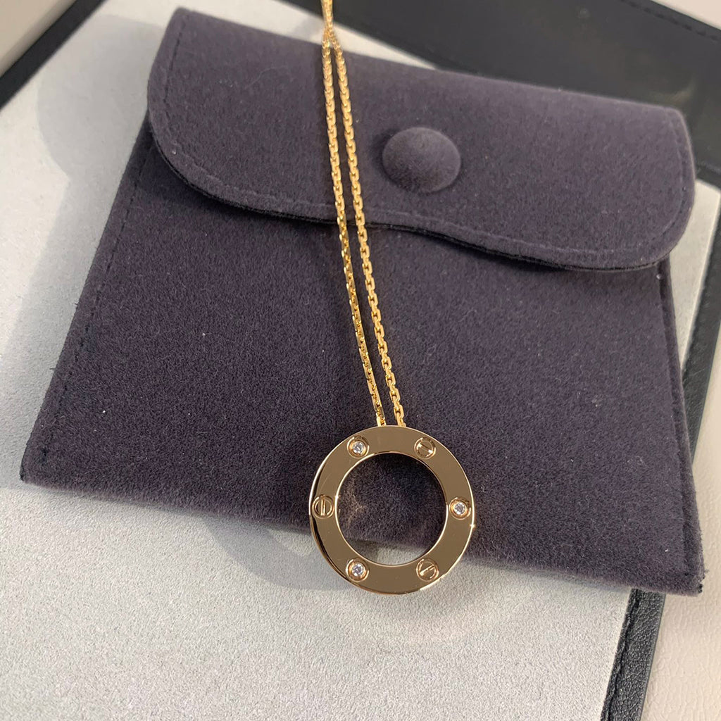 [AuraEcho]LOVE NECKLACE 16MM 3 DIAMONDS