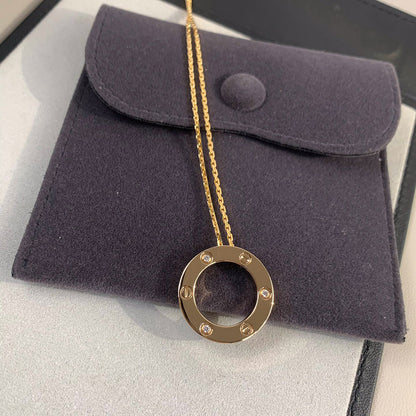 [AuraEcho]LOVE NECKLACE 16MM 3 DIAMONDS