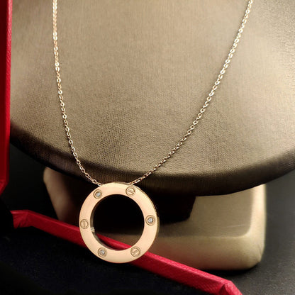 [AuraEcho]LOVE NECKLACE 16MM 3 DIAMONDS