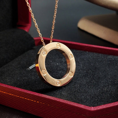 [AuraEcho]LOVE NECKLACE 16MM 3 DIAMONDS