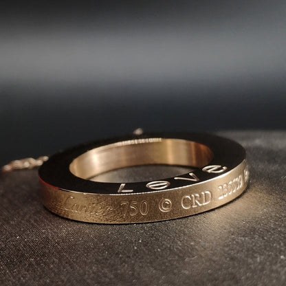 [AuraEcho]LOVE NECKLACE 16MM 3 DIAMONDS