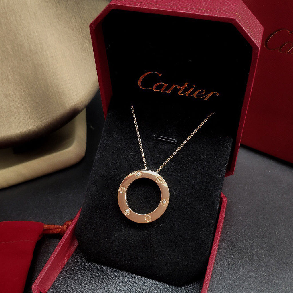 [AuraEcho]LOVE NECKLACE 16MM 3 DIAMONDS