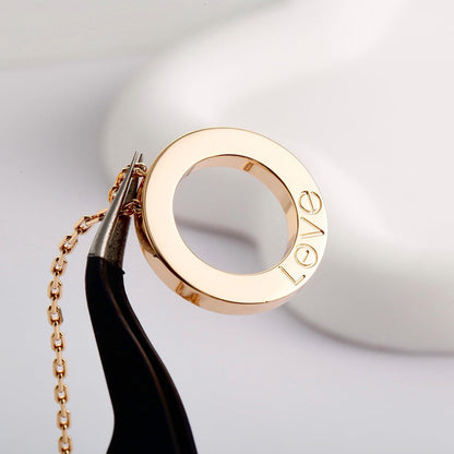 [AuraEcho]LOVE NECKLACE 16MM  FULL DIAMOND