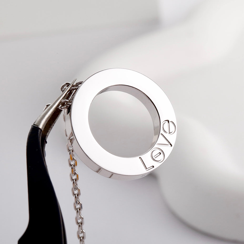 [AuraEcho]LOVE NECKLACE 16MM  FULL DIAMOND