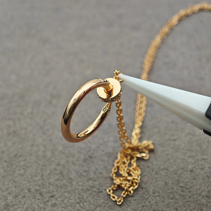 [AuraEcho]JUSTE NECKLACE HALF DIAMOND