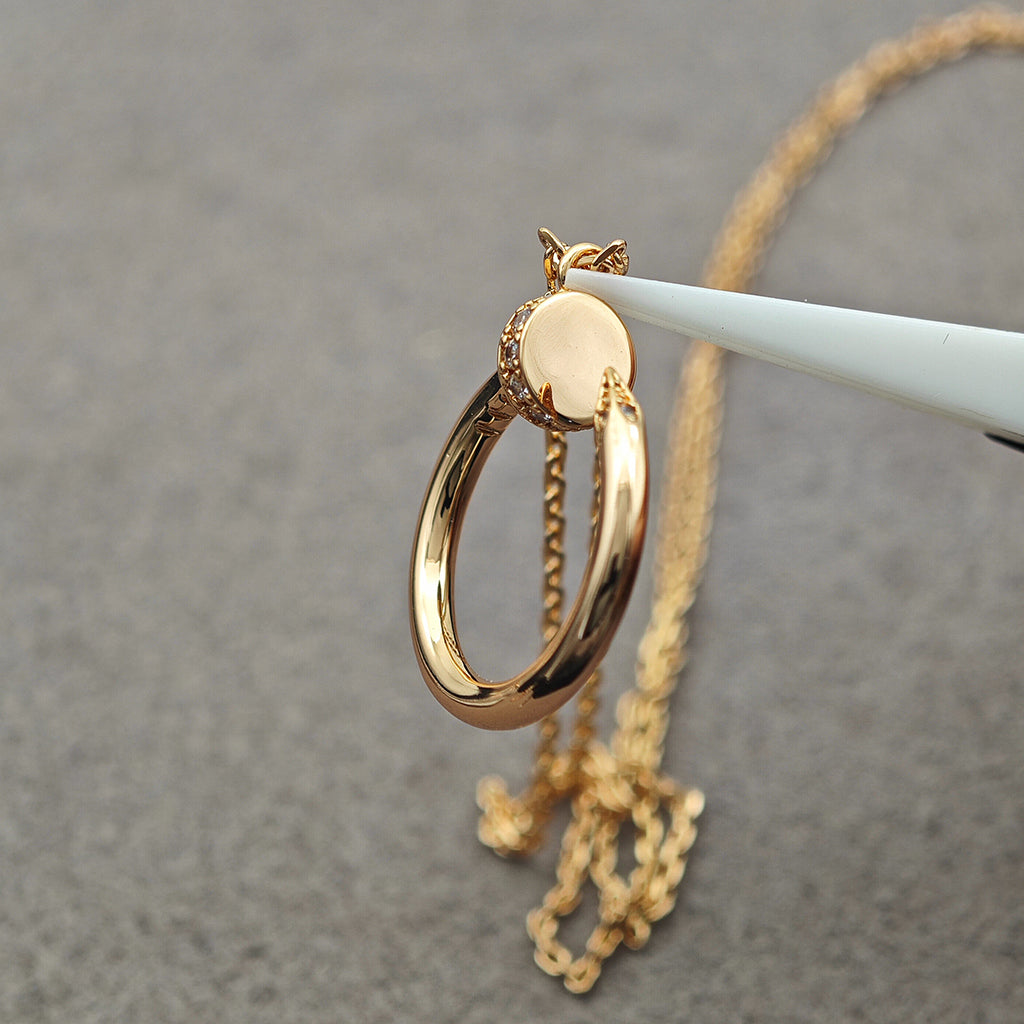 [AuraEcho]JUSTE NECKLACE HALF DIAMOND