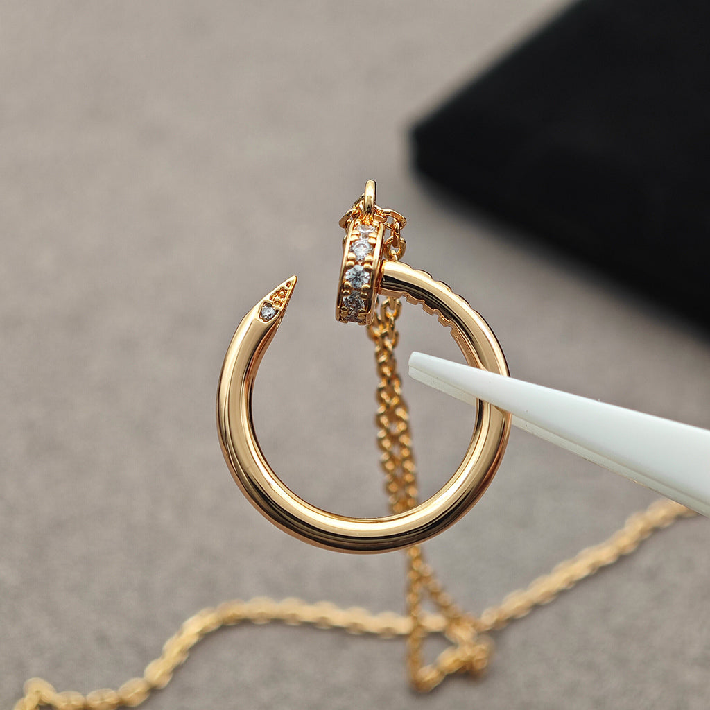 [AuraEcho]JUSTE NECKLACE HALF DIAMOND