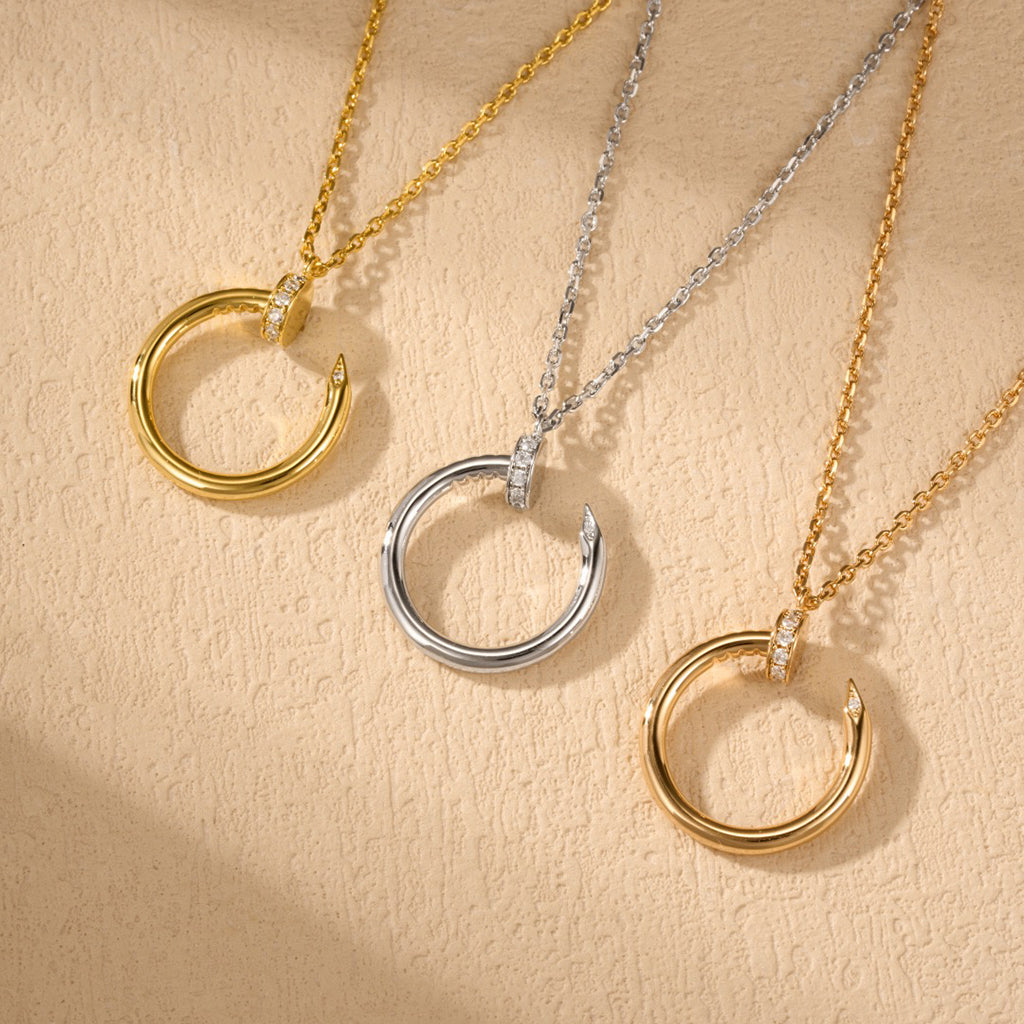 [AuraEcho]JUSTE NECKLACE HALF DIAMOND