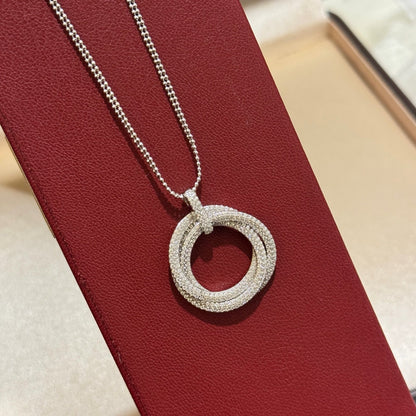 [AuraEcho]TRINITY LARGE FULL DIAMOND  NECKLACE