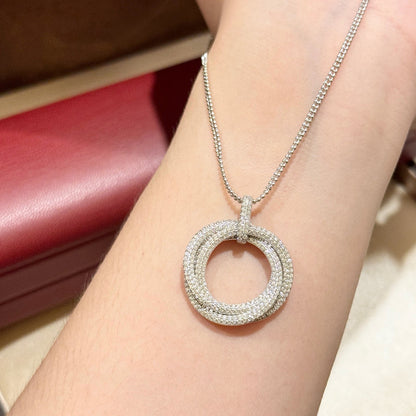 [AuraEcho]TRINITY LARGE FULL DIAMOND  NECKLACE