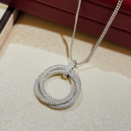 [AuraEcho]TRINITY LARGE FULL DIAMOND  NECKLACE