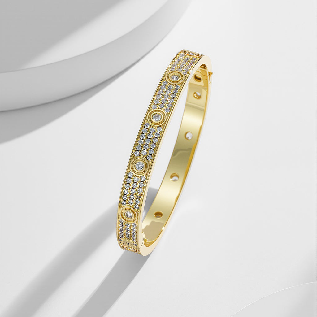 [AuraEcho]LOVE BRACELET 6.1MM DIAMOND-PAVED 10 BIG DIAMONDS