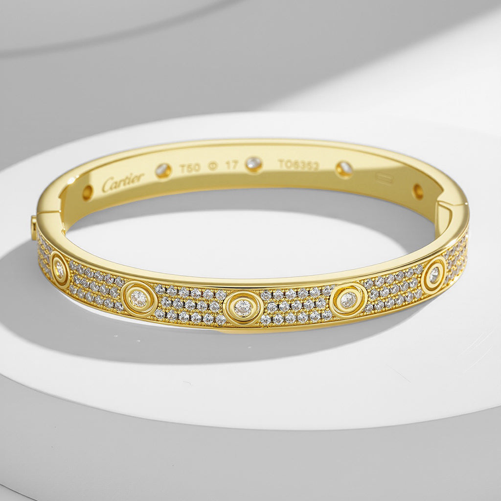 [AuraEcho]LOVE BRACELET 6.1MM DIAMOND-PAVED 10 BIG DIAMONDS