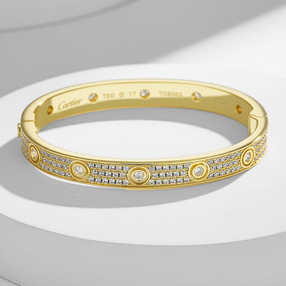 [AuraEcho]LOVE BRACELET 6.1MM DIAMOND-PAVED 10 BIG DIAMONDS