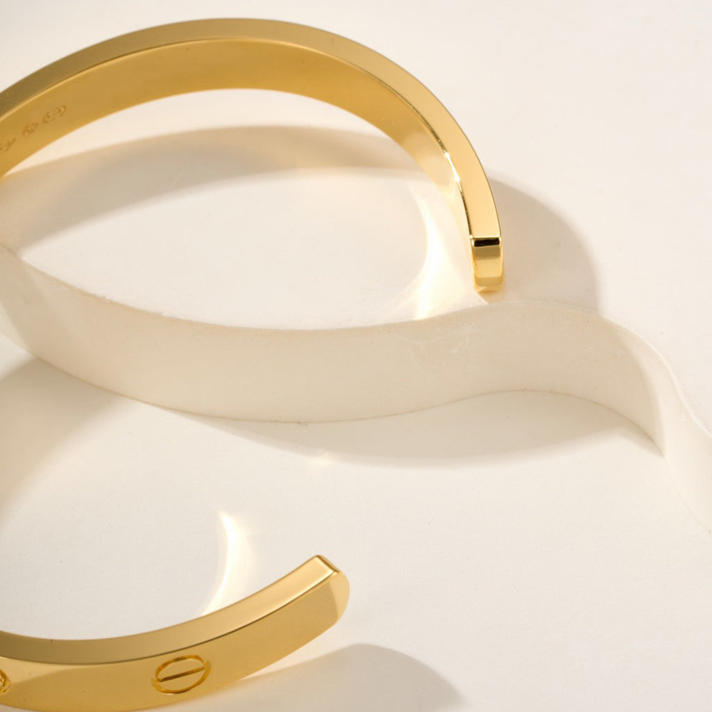 [AuraEcho]LOVE BRACELET 6.1MM 1 DIAMOND OPEN CUFF