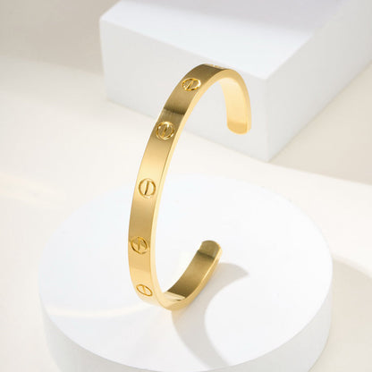 [AuraEcho]LOVE BRACELET 6.1MM OPEN CUFF