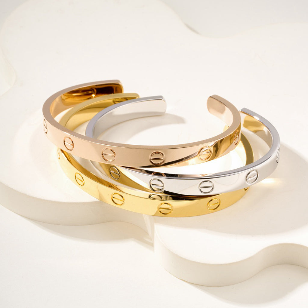 [AuraEcho]LOVE BRACELET 6.1MM OPEN CUFF