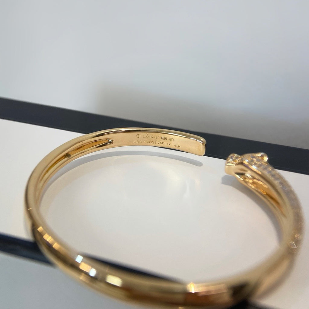[AuraEcho]PANTHERE HALF DIAMOND OPEN BRACELET