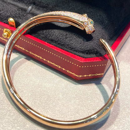 [AuraEcho]PANTHERE HALF DIAMOND OPEN BRACELET