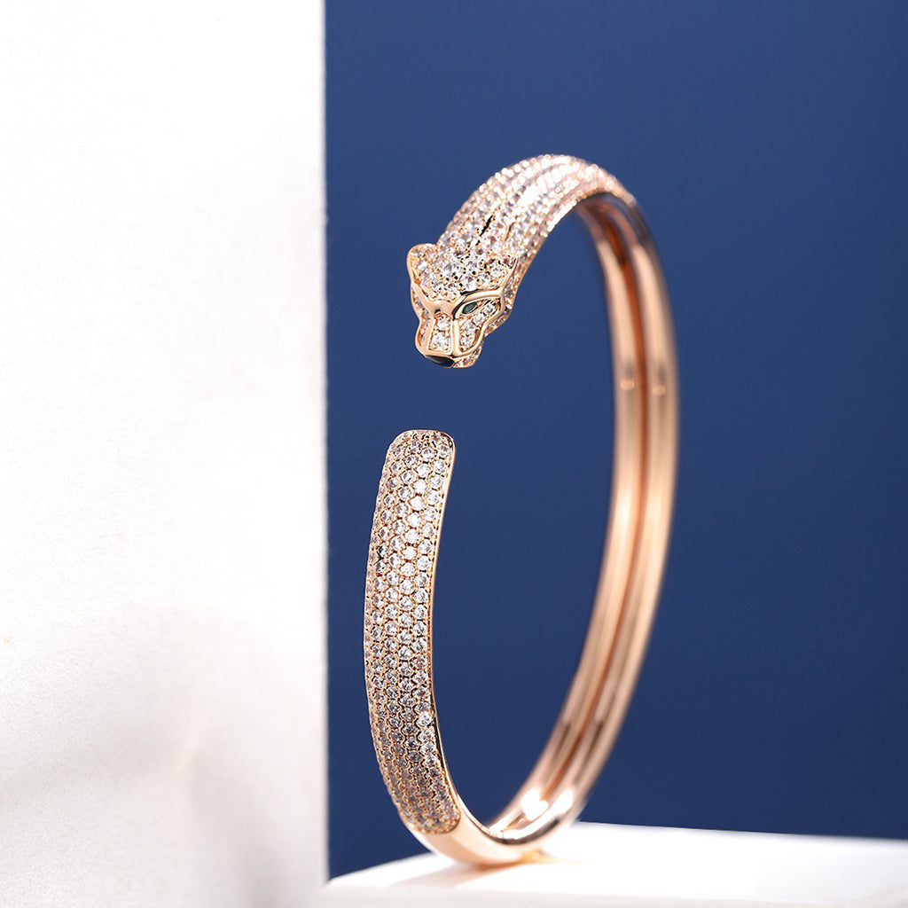 [AuraEcho]PANTHERE FULL DIAMOND OPEN BRACELET