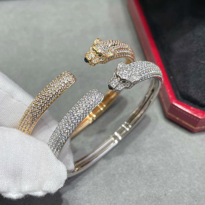 [AuraEcho]PANTHERE FULL DIAMOND OPEN BRACELET