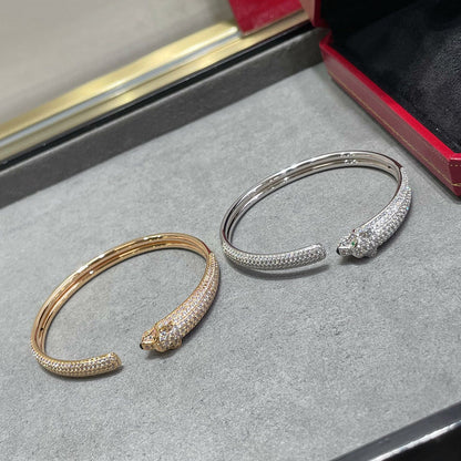 [AuraEcho]PANTHERE FULL DIAMOND OPEN BRACELET