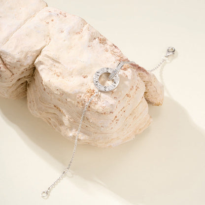 [AuraEcho]LOVE DOUBLE RING FULL DIAMOND BRACELET