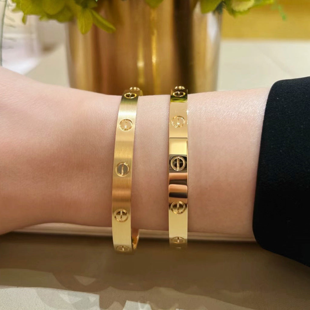 [AuraEcho]LOVE BRACELET 6.1MM BRUSHED