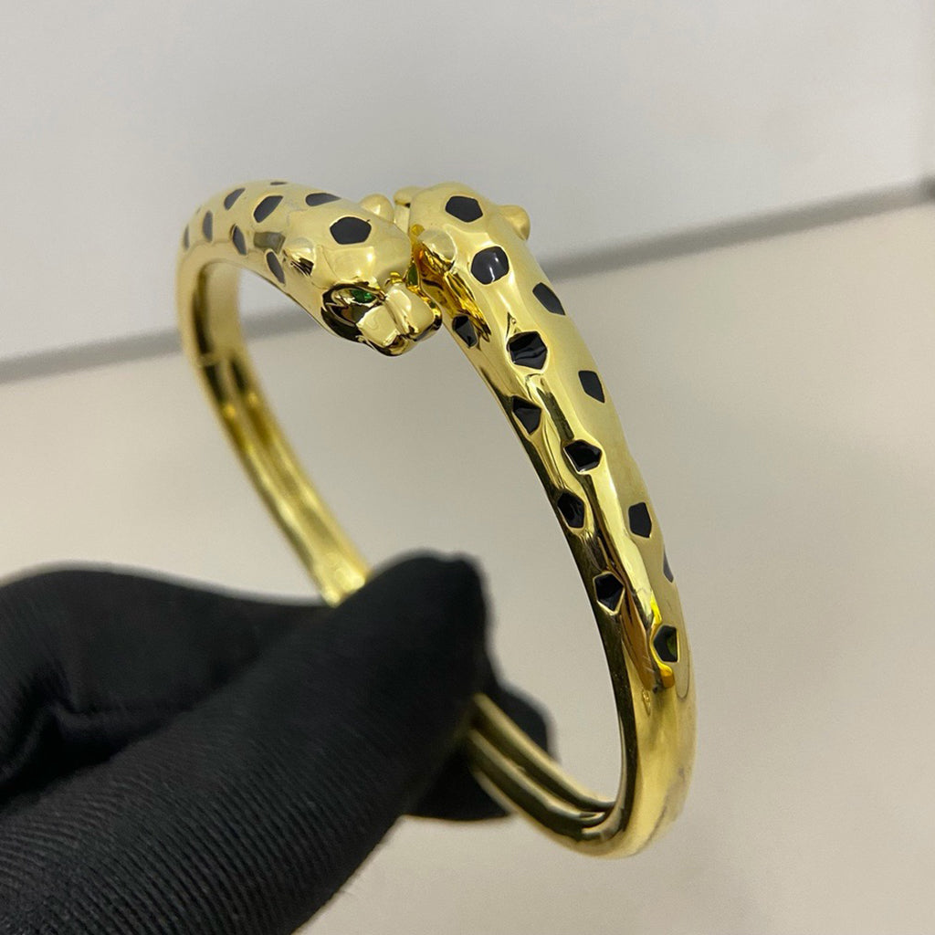 [AuraEcho]PANTHERE DOUBLE HEADED OPEN BRACELET