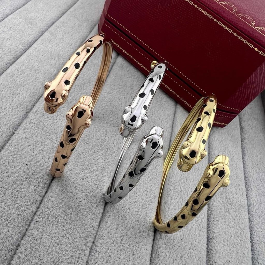 [AuraEcho]PANTHERE DOUBLE HEADED OPEN BRACELET
