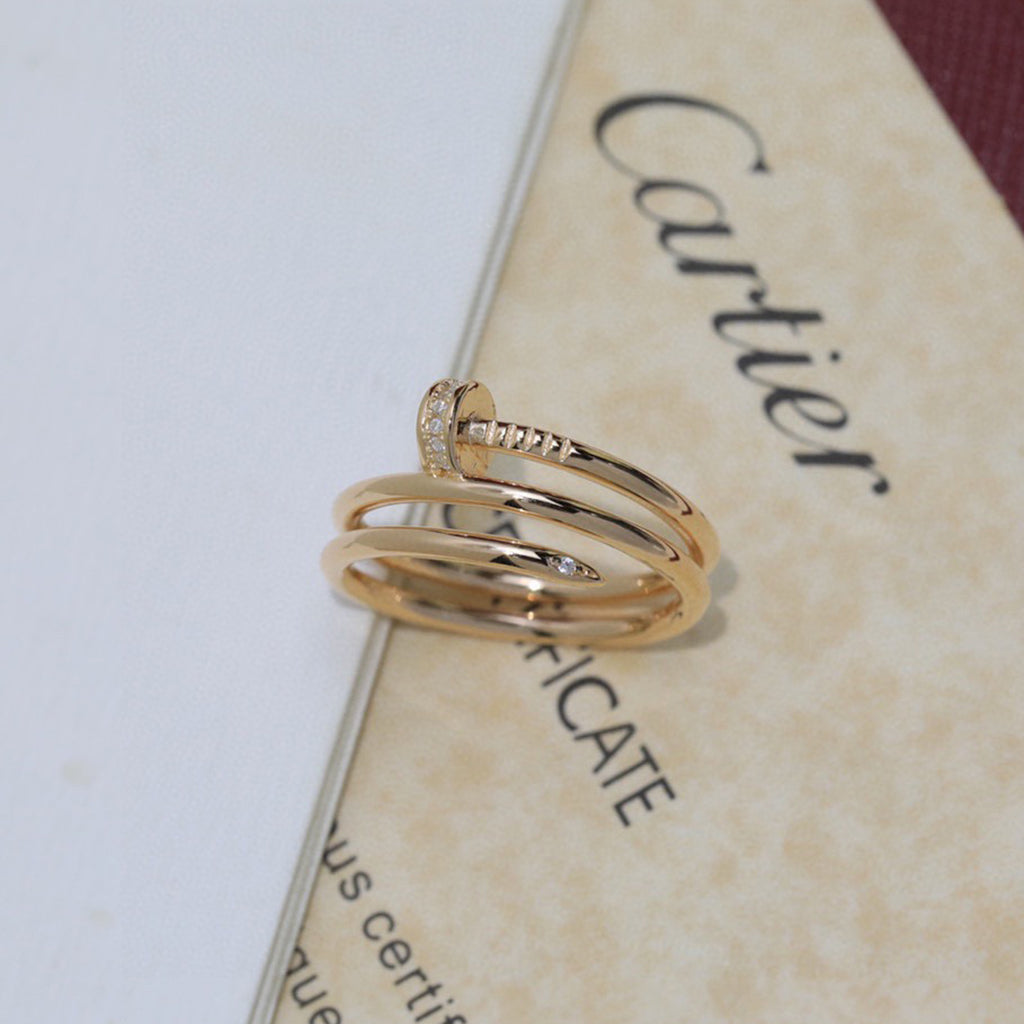 [AuraEcho]JUSTE RING 4.8MM HALF DIAMOND