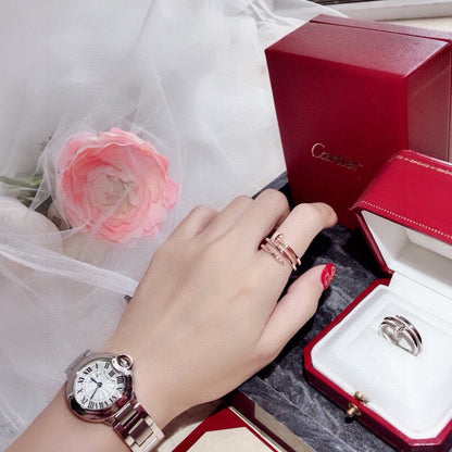 [AuraEcho]JUSTE RING 4.8MM HALF DIAMOND