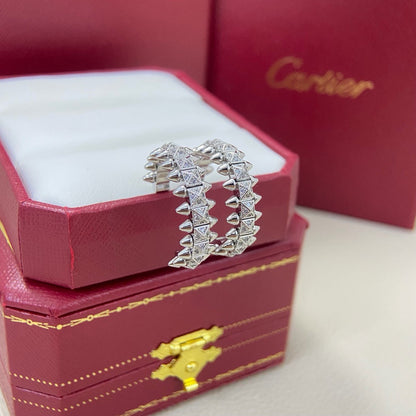 [AuraEcho]CLASH 6.4MM FULL DIAMOND SMALL EARRINGS