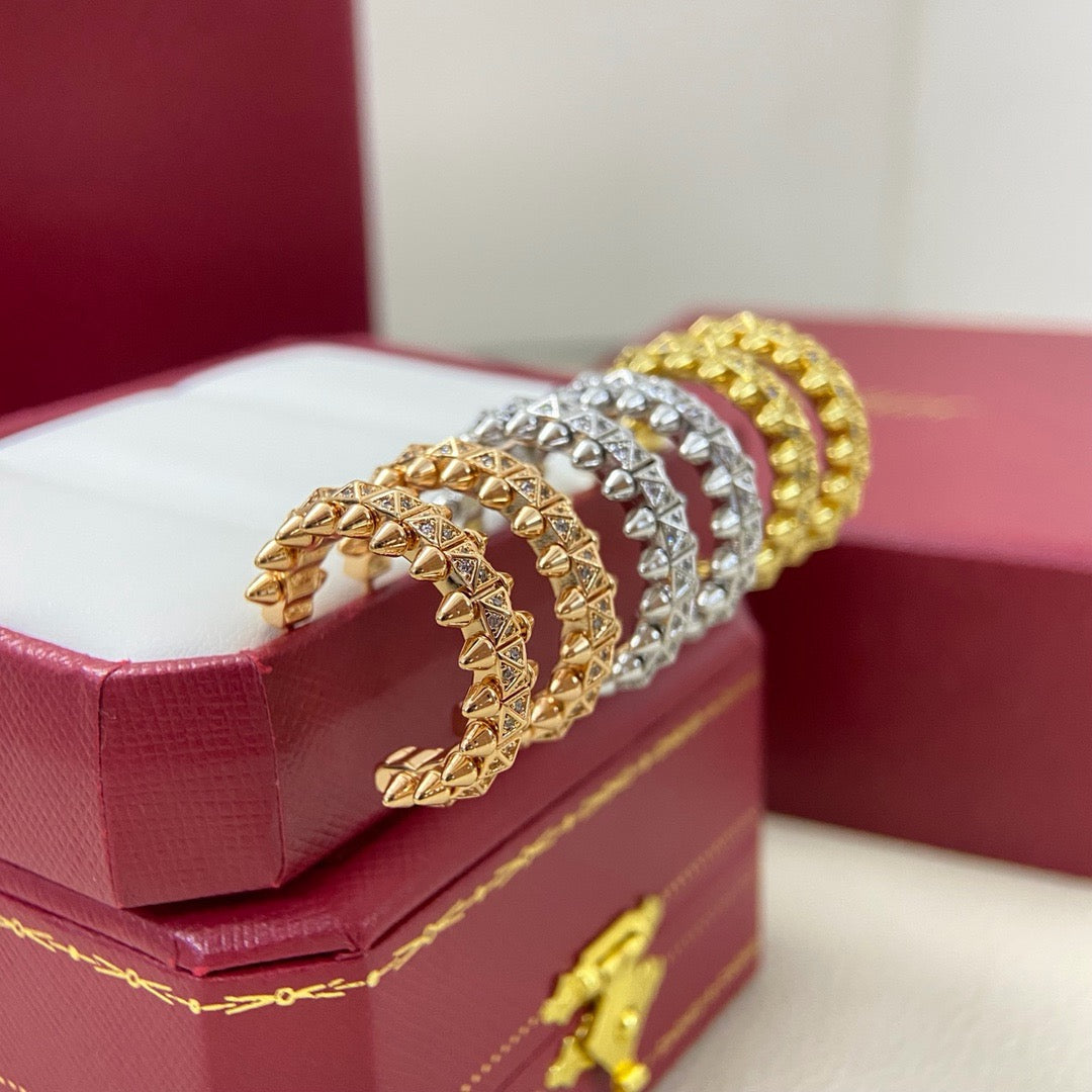 [AuraEcho]CLASH 6.4MM FULL DIAMOND SMALL EARRINGS