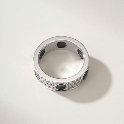 [AuraEcho]LOVE RING 5.5MM DIAMONDS PAVED CERAMIC