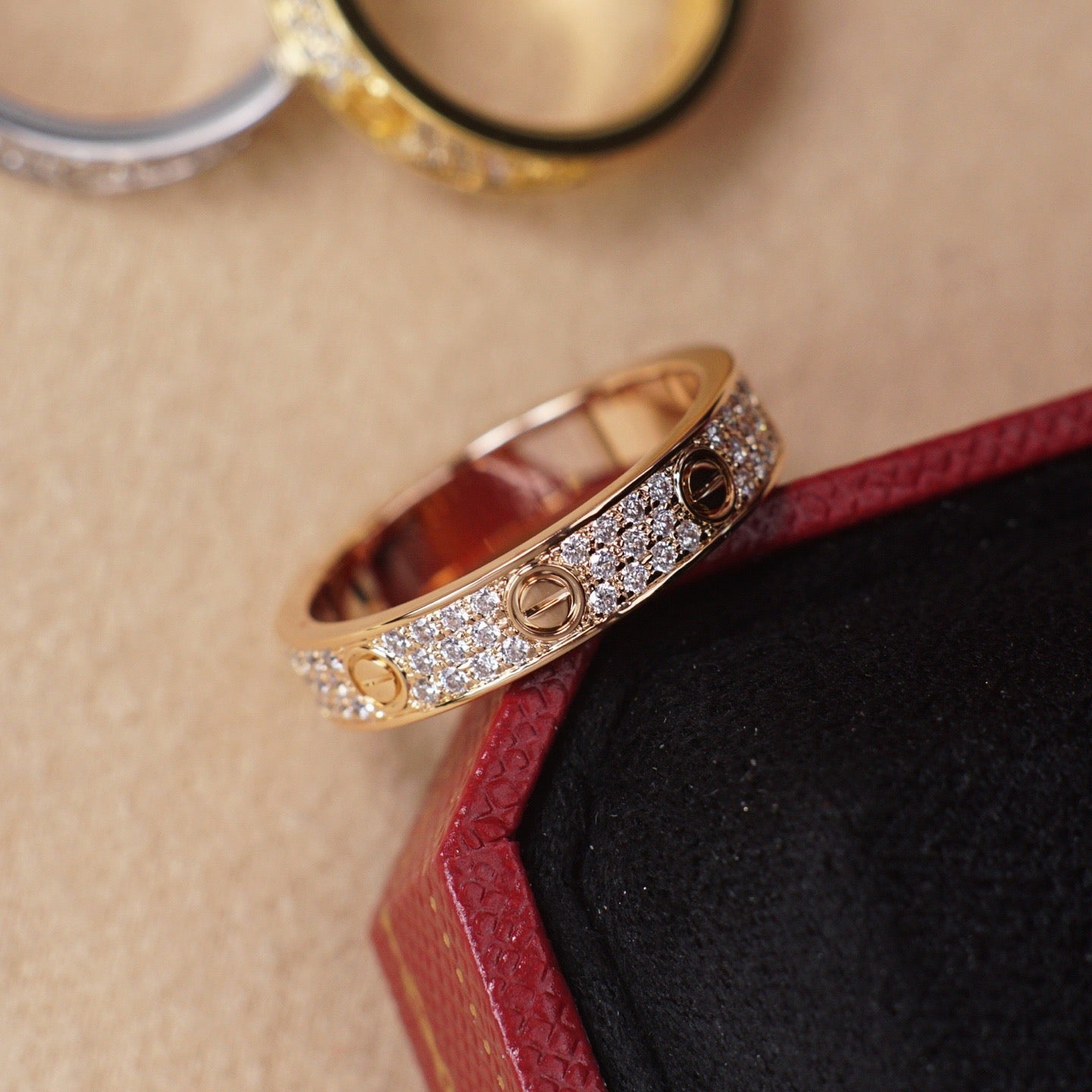 [AuraEcho]LOVE RING 4.0MM DIAMOND PAVED